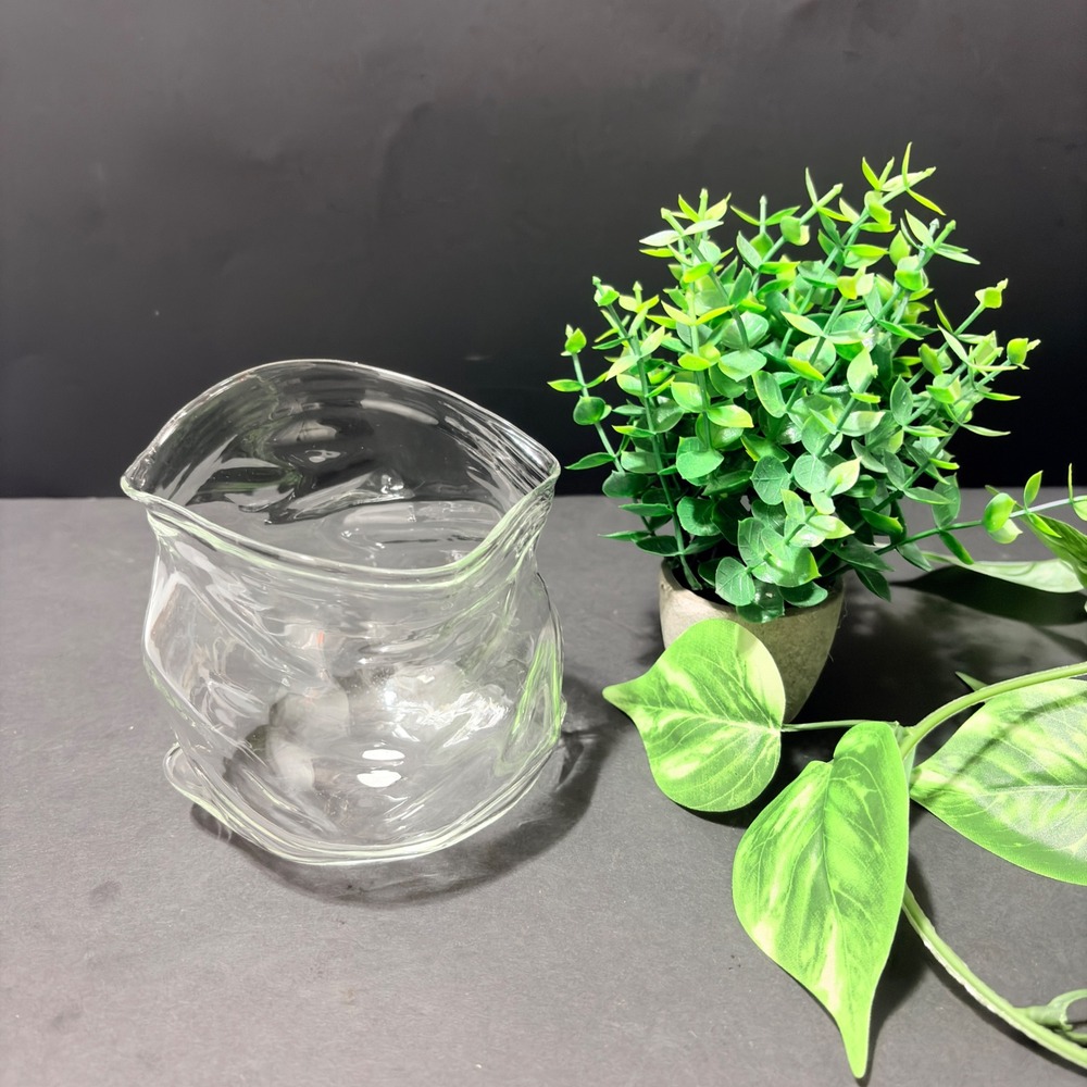 Genuine Fred UNZIPPED 5" Ziploc Style Hand Blown Glass Zipper Bag Candy Dish